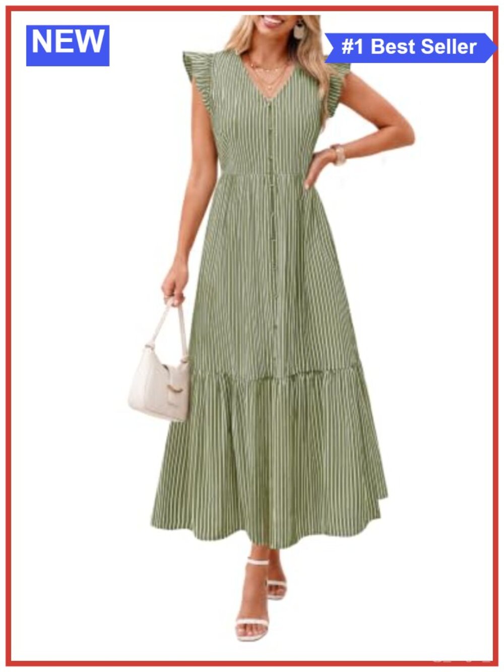 Simplee Womens Boho Maxi Dress Empire Waist Casual Beach Dress with Pockets